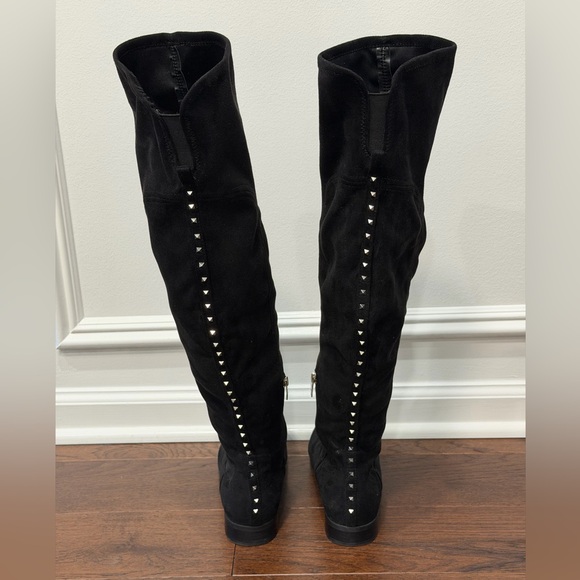 Marc Fisher Shoes - Marc Fisher Black Over the Knee Studded Boots